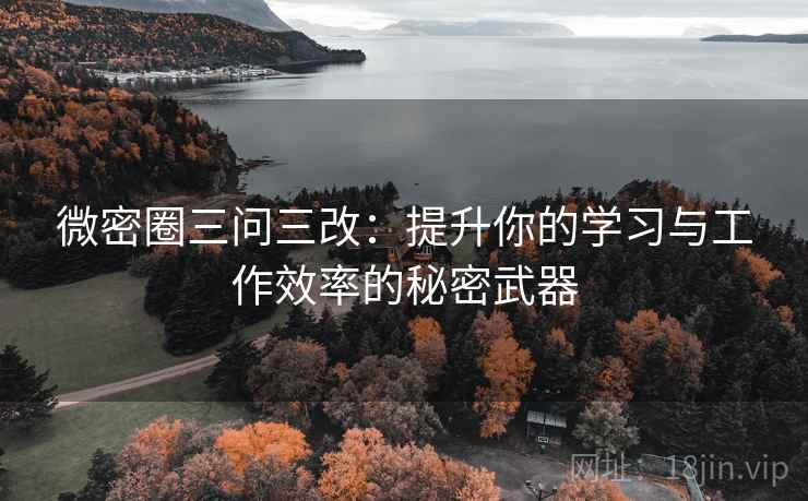 微密圈三问三改：提升你的学习与工作效率的秘密武器