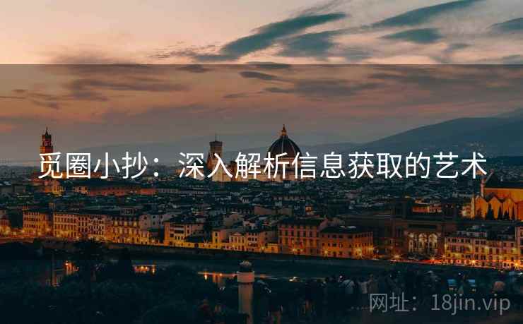觅圈小抄:深入解析信息获取的艺术 觅圈小抄:深入解析信息获取的艺术